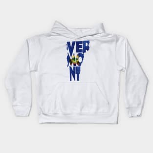 Vermont Typo Map Kids Hoodie